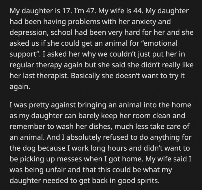 The Dog Immediately Bonded with OP's Daughter and His Wife but Didn't Warm Up to Him