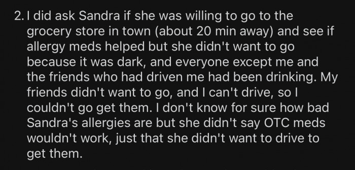 OP tried to find a solution to the allergy problem, but their friends were not cooperating.