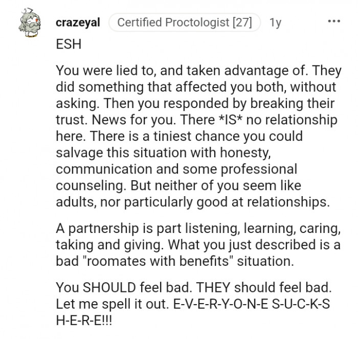 They did something that affected you both