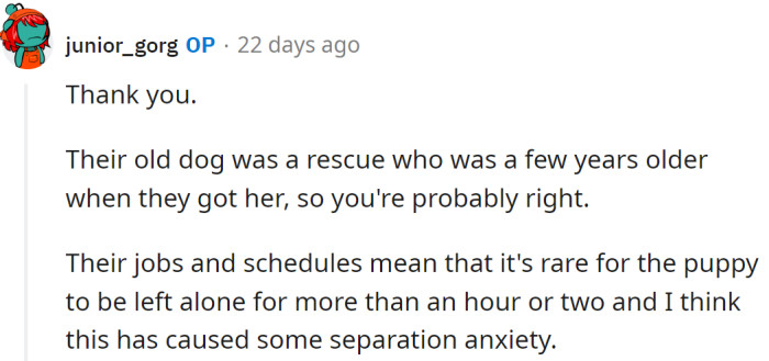 The OP explained:
