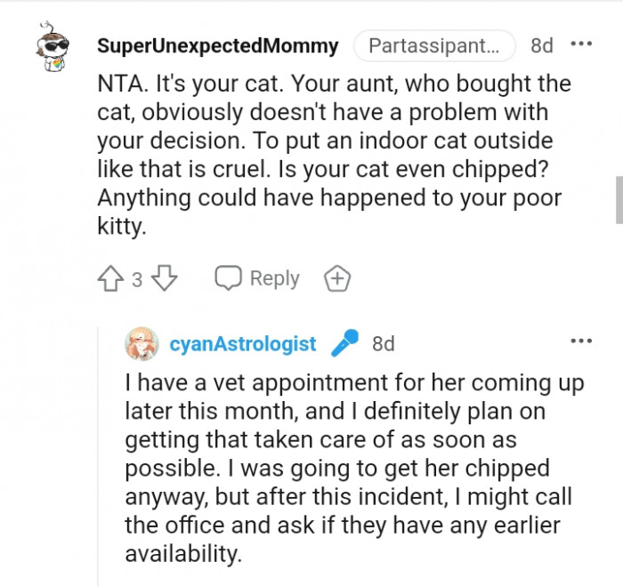 To put an indoor cat like that outside is cruel