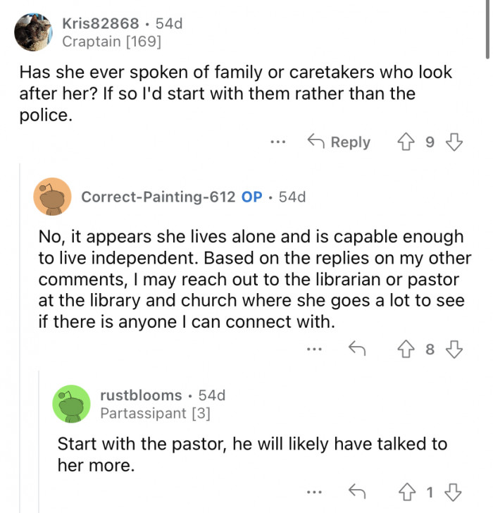 Where is her caregiver?