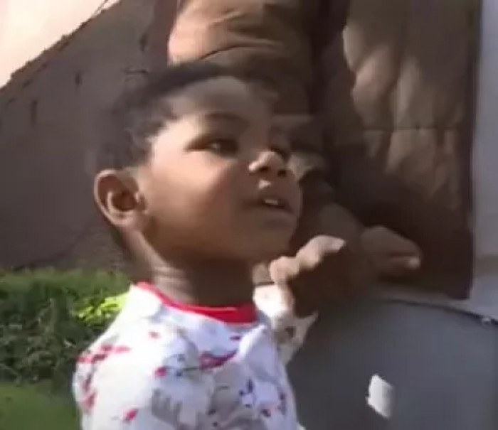 Kh’amorion Taylor has somehow managed to get out of the house, when his dad wasn’t watching