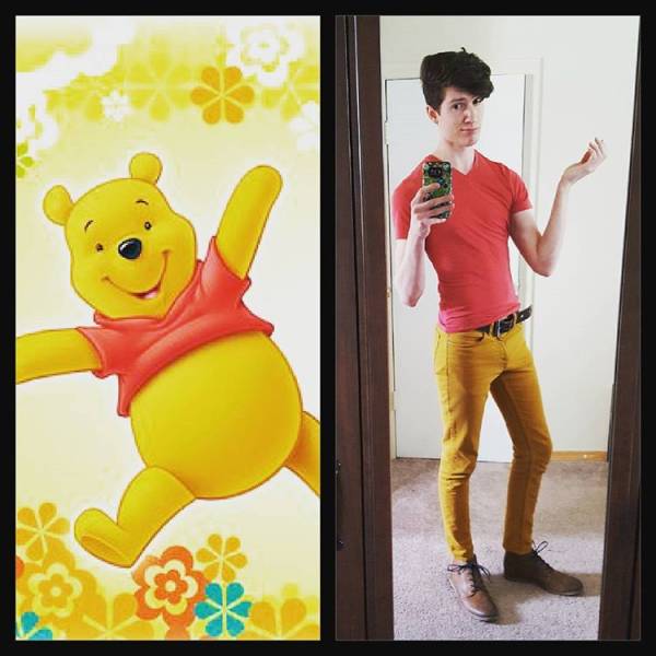 12. “So I just went to pick up a few groceries, and I couldn’t figure out why everyone was smiling at me. I was just leaving, and I saw a little child pointing at me, and I realized I’m dressed exactly like Winnie the Pooh.”