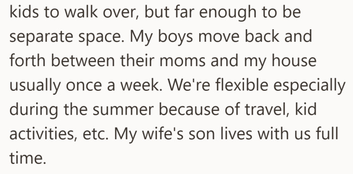 He emphasizes how close and coordinated their lives already are, which makes the coming disagreement feel harder to avoid.