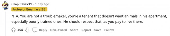 The landlord quickly labeled the tenant a