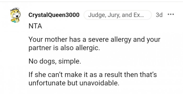 The OP needs to consider the mom and partner