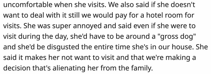 Even with the compromises, Ava still didn't like their decision