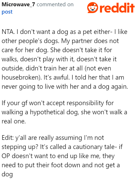 It's actually good that they're already having this kind of discussion and argument. The girlfriend's reaction already proves something.