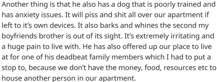 OP and her BF can't afford to pay for everything.