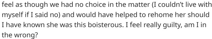 But they believe it is the best for the dog.