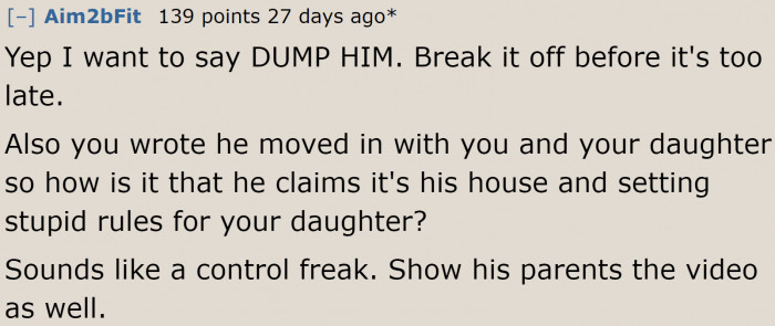 Don't marry a control freak. Period.