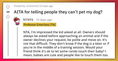 Lady Wants To Know If She's An AH For Telling People They Can't Pet Her Dog
