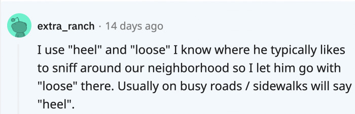 There’s also a suggestion of using cue words so the dogs know when and where to enjoy