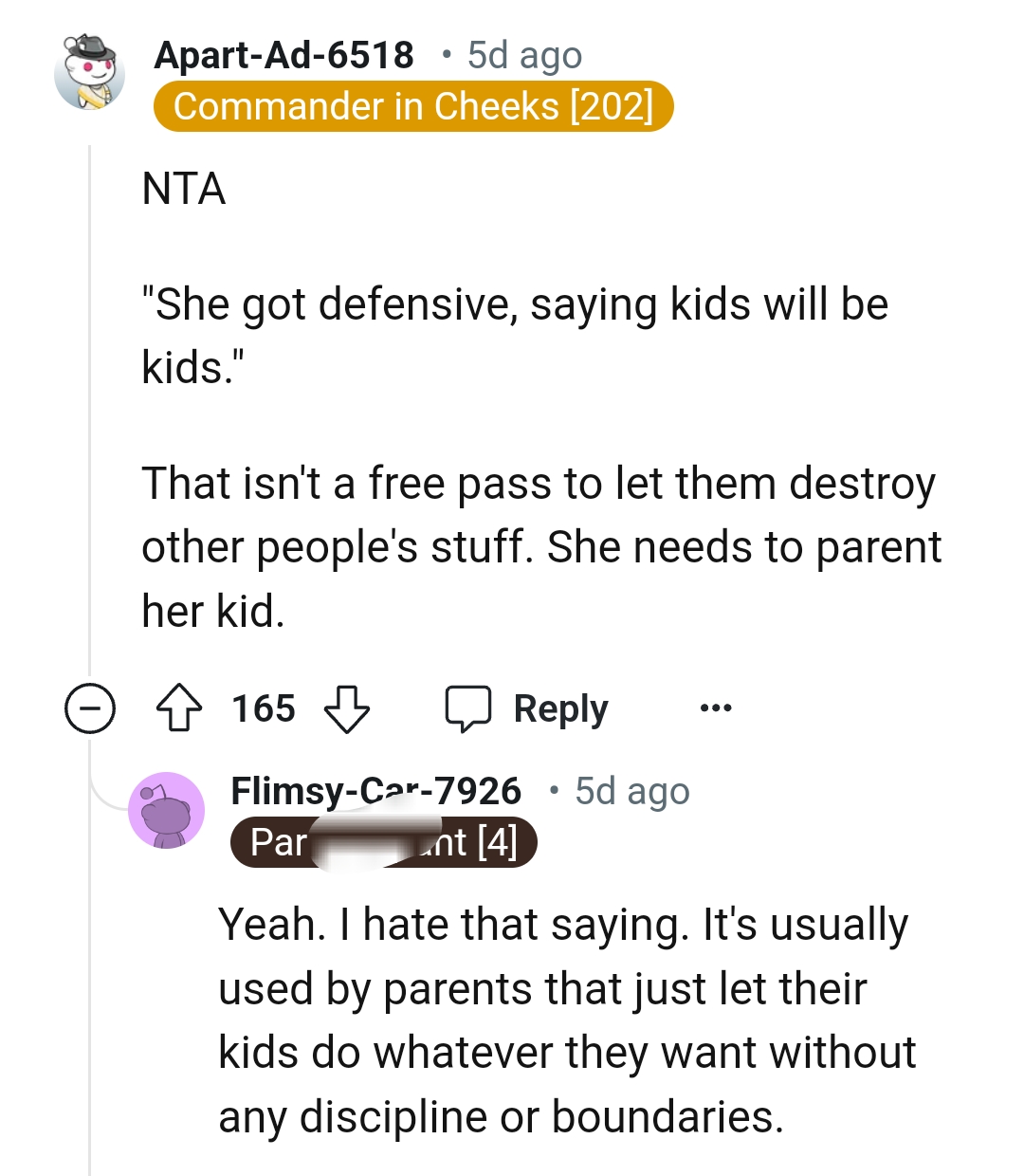 It's usually used by parents