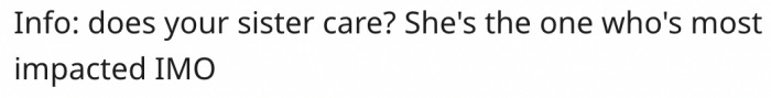 13. Her sister should be the one worried about the name.