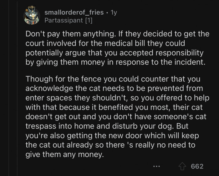 OP shouldn't be giving the neighbor any money.