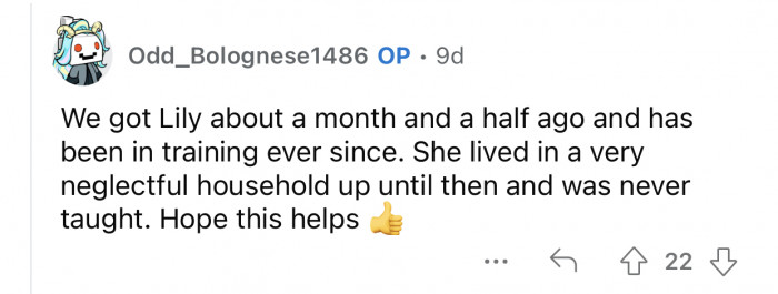 Lily is already getting help.