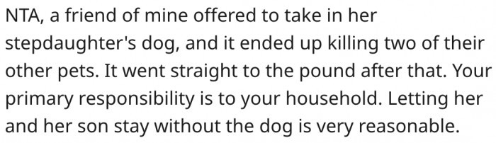 7. She should be more concerned about her household.