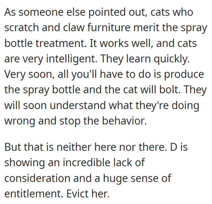 Spray bottle might work