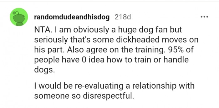 3. This Redditor would be reevaluating the relationship by now