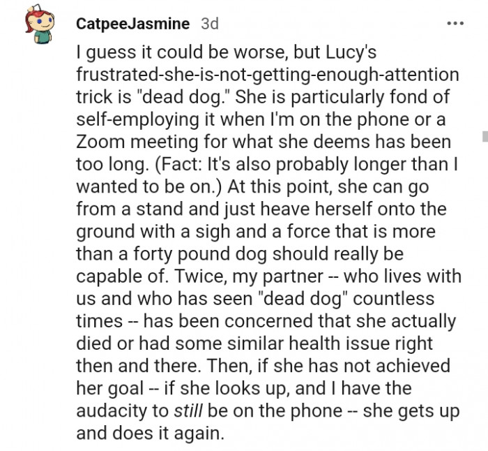 13. She's particularly fond of self-employing it