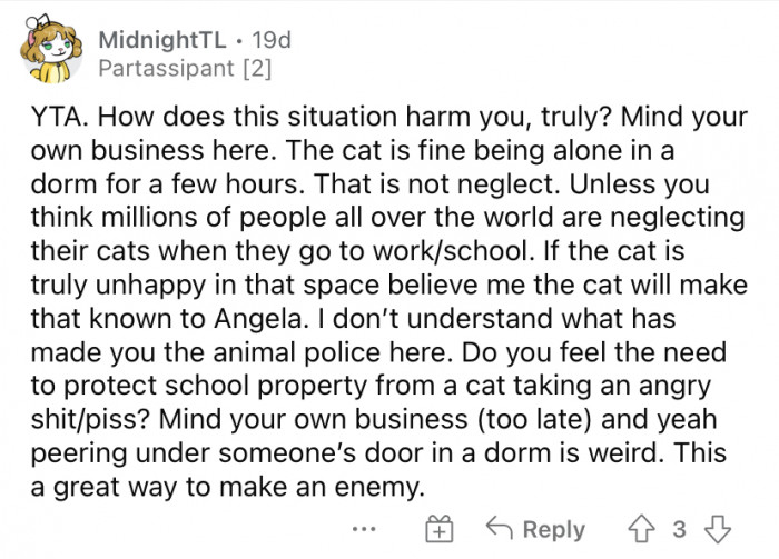 "Mind your own business!"