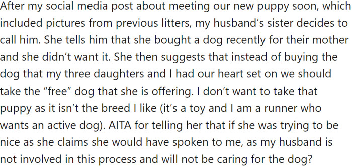 OP's sister contacted her spouse after seeing a social media post about the upcoming adoption and offered a