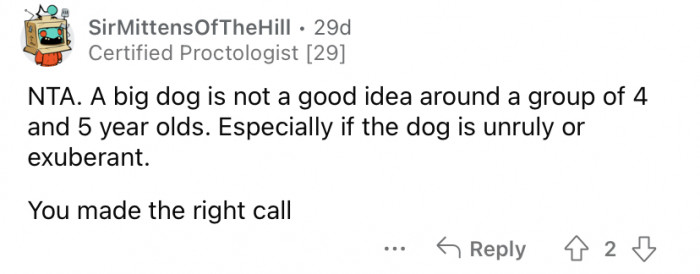 "You made the right call."