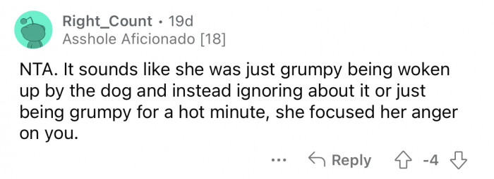 Op's Gf focused her anger on him.