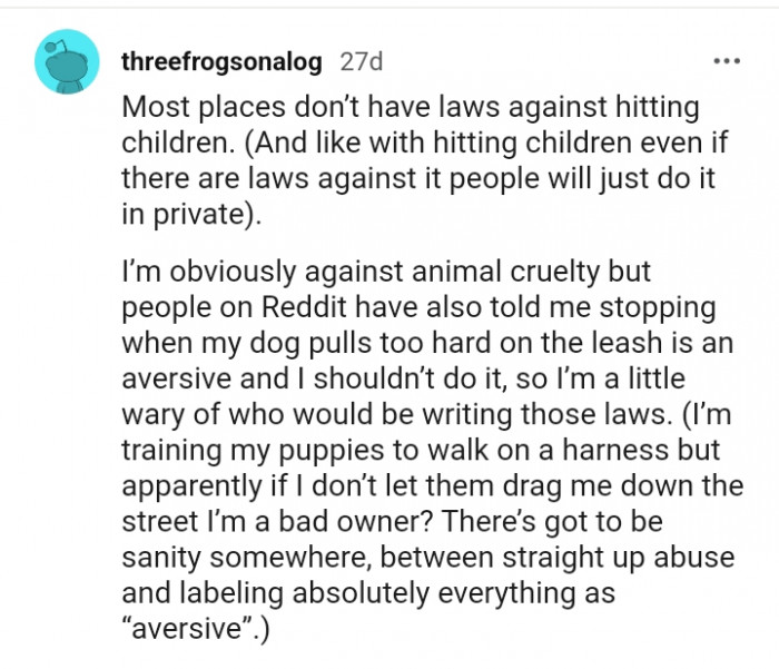 This Redditor is definitely against animal cruelty