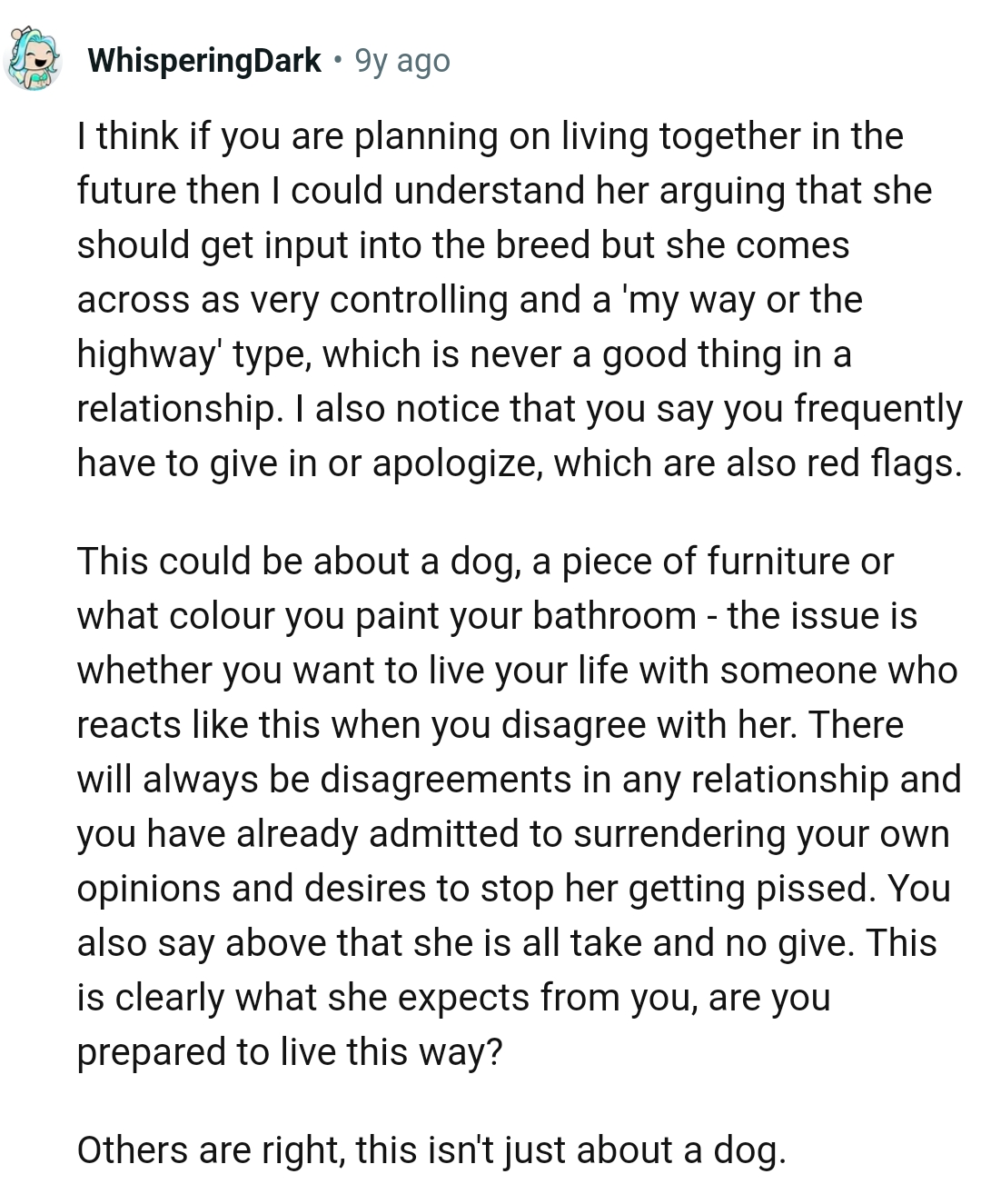 The OP apologizing frequently is a red flag