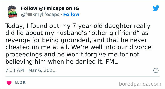 17. When a 7-year-old's fib about dad's 'girlfriend' escalates from time-out to divorce court!