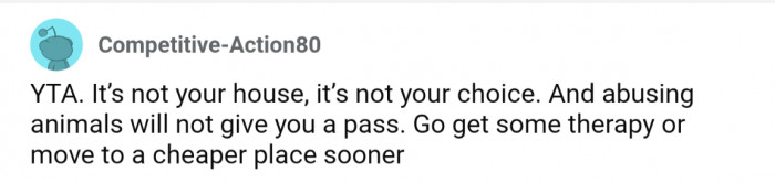 Not his house, not his choice.