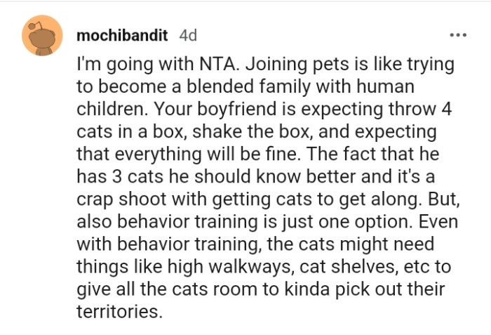 It's a crap shoot with getting cats to get along