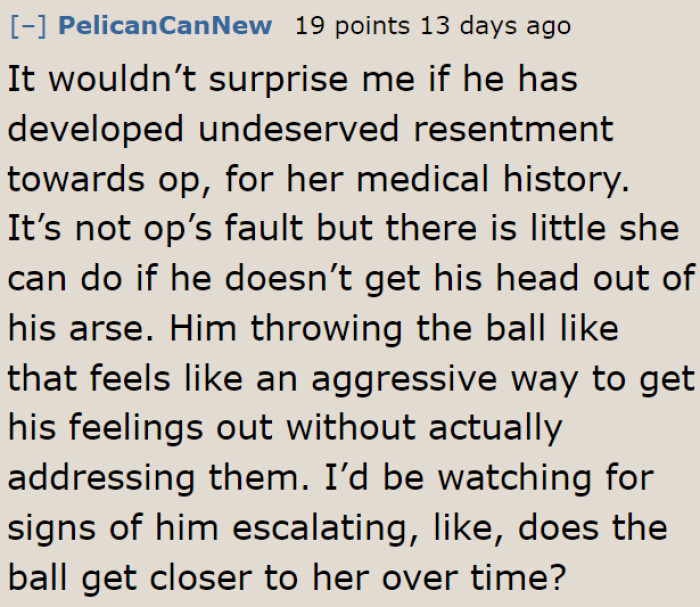 Some Redditors think that the husband's actions stem from built-up resentment.