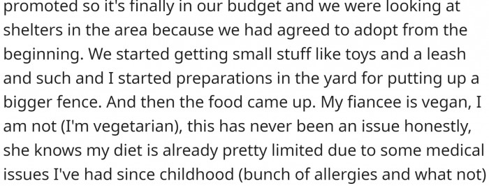 It's finally in their budget, and they were looking at shelters. But then the issue of food came up.
