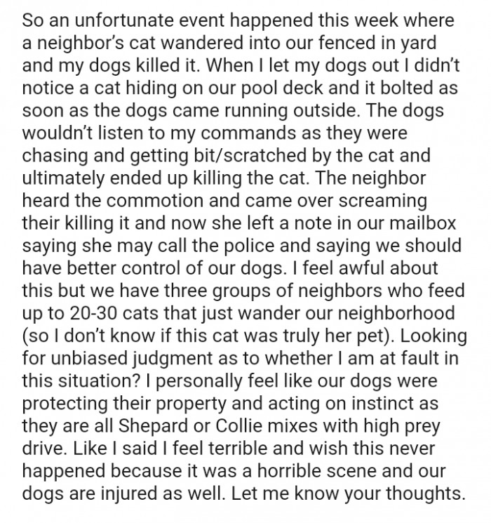 The Redditor is looking for an unbiased judgment