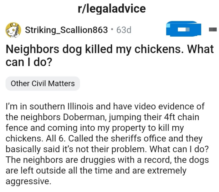 Here's the OP's story