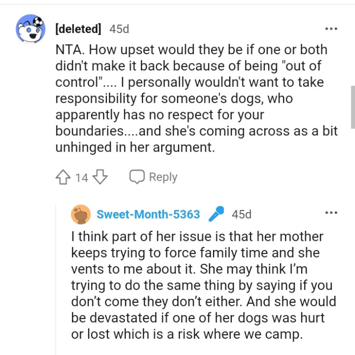 She's coming across as a bit unhinged in her argument.