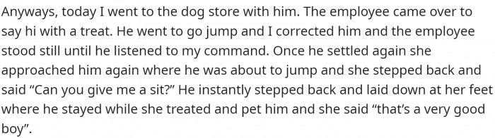 OP Went to the Pet Store with Her Dog, and the Employee There Acted as Any Person Should.