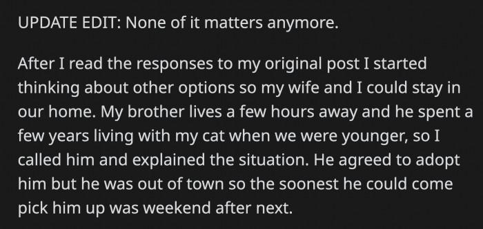 Unfortunately, OP added an update that is devastating to everyone who has read it.