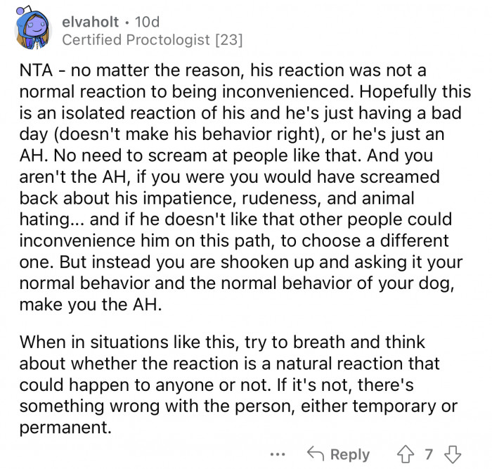 The man's reaction cannot be excused, regardless.