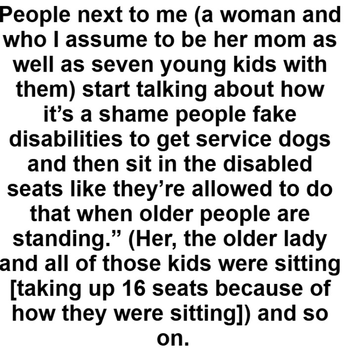 This is when people started talking about him not being disabled and how he shouldn't be sitting there.