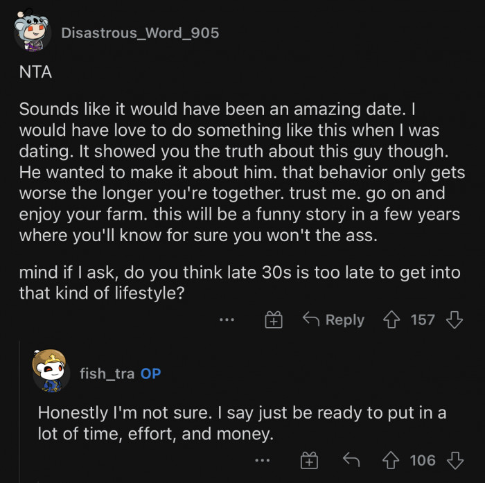 The date could have been amazing, but OP's boyfriend decided to make it all about him.