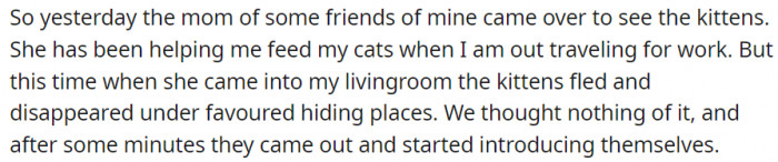 The mother of some of my friends came by