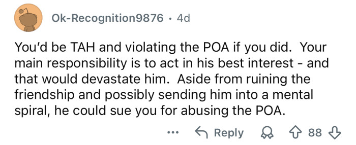 This could send him into a mental spiral.