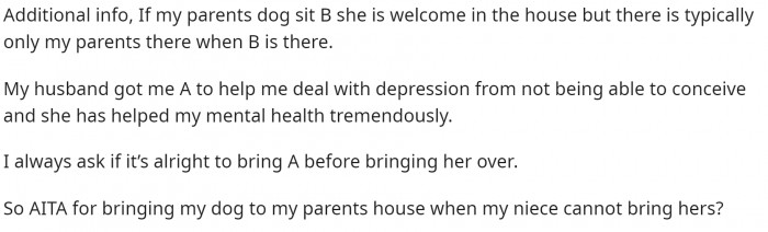 This is how she ends the post with a little additional info.