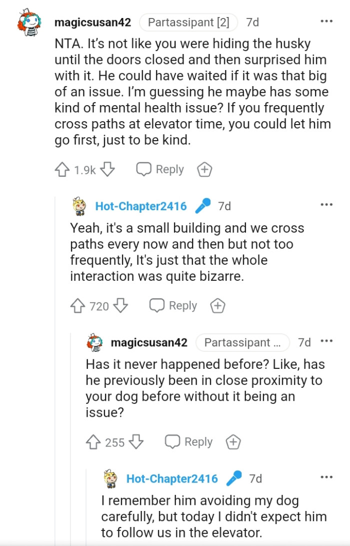 It's a small building and they do cross paths