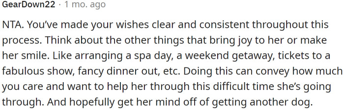 OP made his wishes clear and consistent throughout this process.